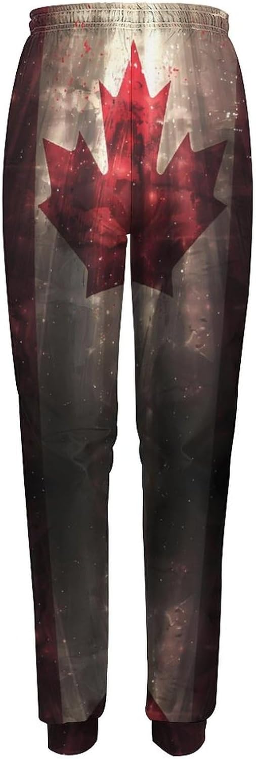 Canada Flag Light Rays Soft Women's Sweatpants Novelty Running Joggers Pants Lounge Wear