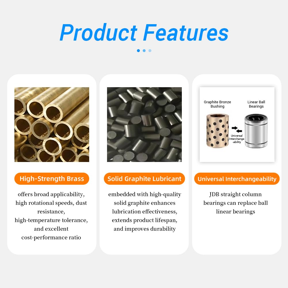 10Pcs Sleeve Bearings, 10mm Bore x 12mm OD x 25mm Length, Wrapped Oilless Self Lubricating Bushings Brass Graphite for Sliding Parts of Machinery | Wrapped Oilless Self Lubricating Brass Graphite Bushings for Sliding Parts of Machinery