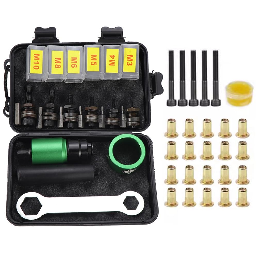 Kit d'outil à rivets M3 M5 M6 M8 M10 adaptateur perceuse taraudage