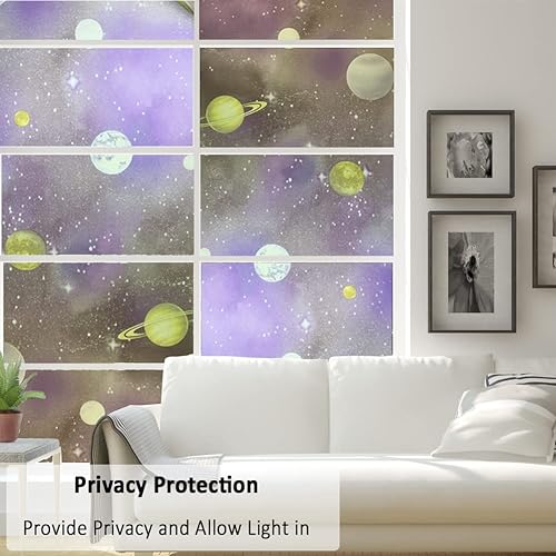 Vista 41 de Película de privacidad para ventana, geometría irregular blanca, película de vidrio no adhesiva, película de vidrio de adherencia estática, rechazo