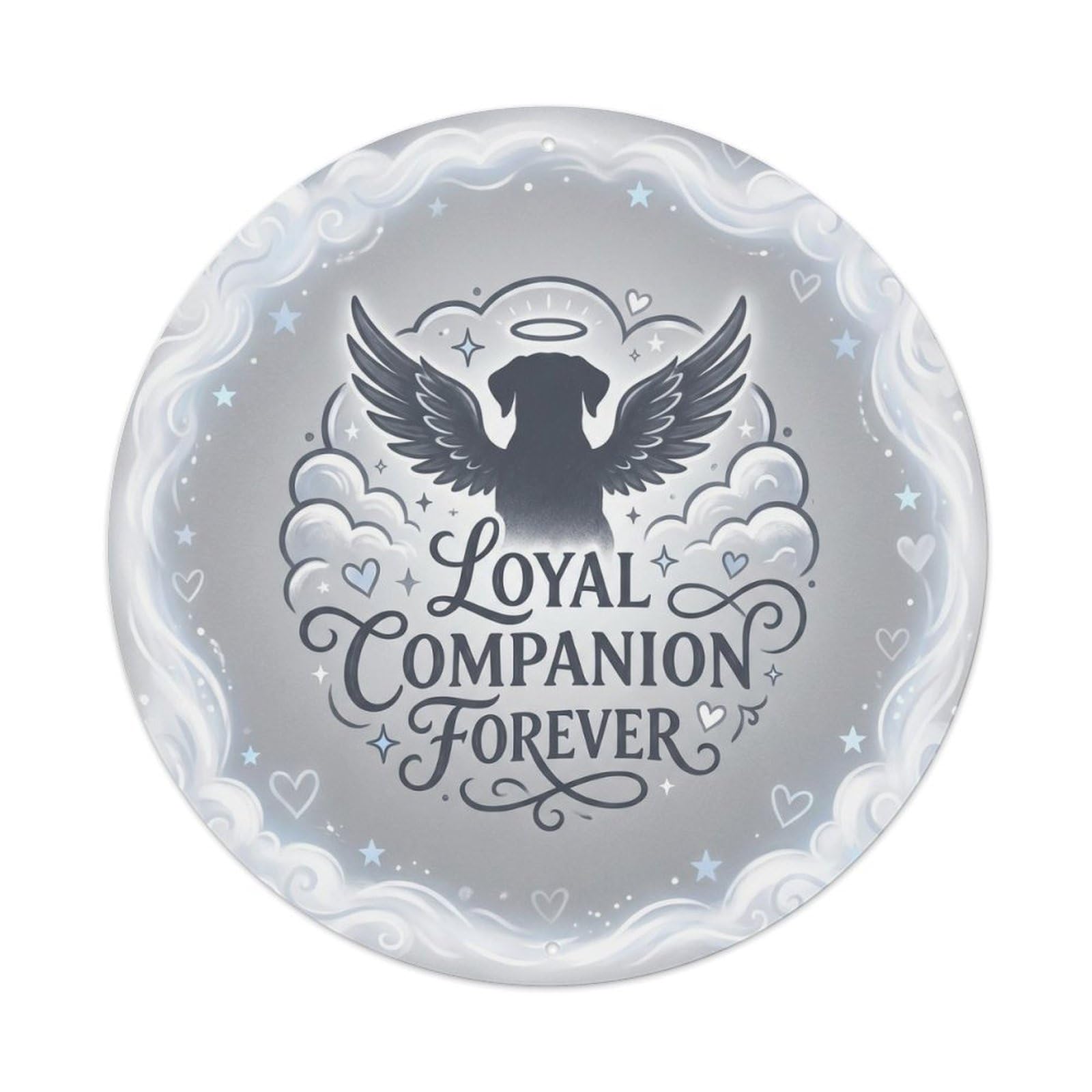 Vintage Loyal Companion Forever Memorial Tribute Metal Tin Sign Plaque Wall Decor for Cafe, Club, Garden Round Metal Poster 8x8Inch