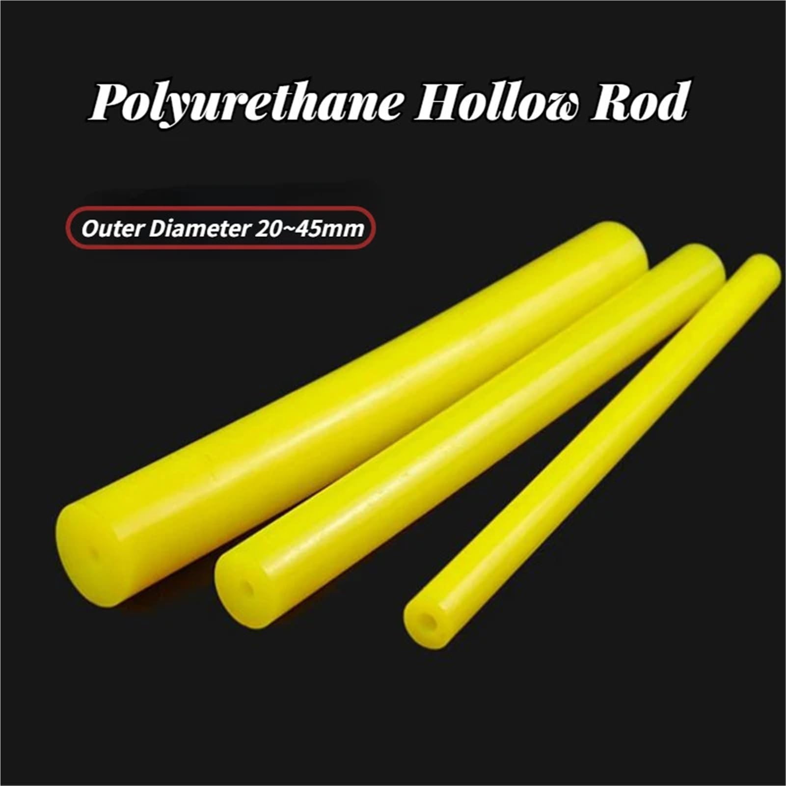 Gelber PU-Hohlstab, 500 mm lang, 1 Stk