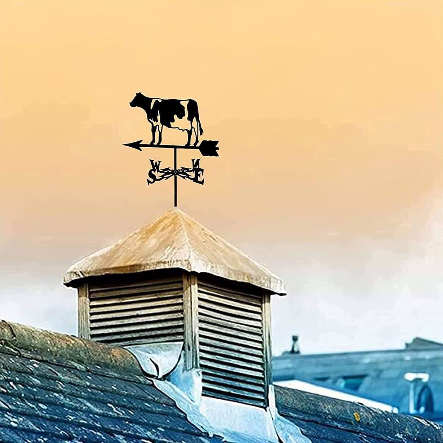 ウェザーベーン、ルーフマウントウェザーコック風向インジケーター付きアニマルウェザーベーン、レトロメタルウェザーベーンガーデン、クリエ