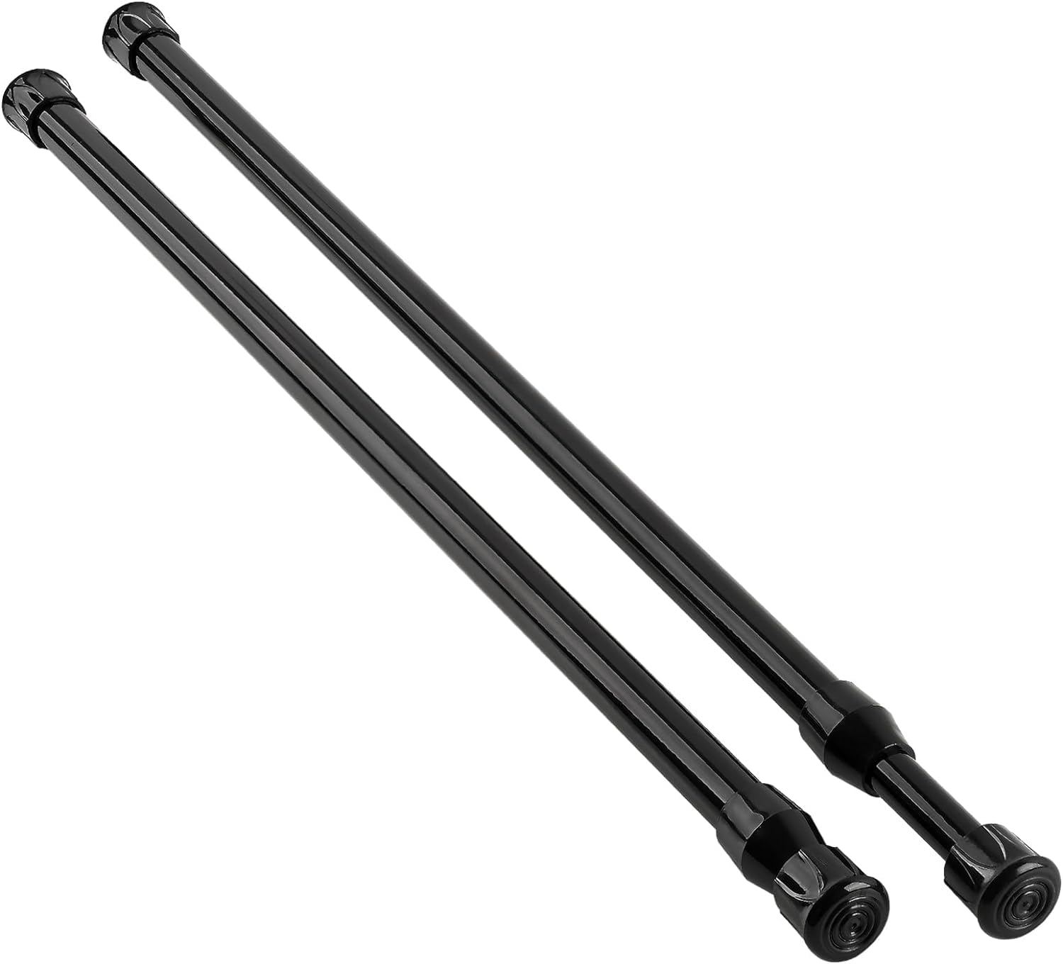 KXLife Spring Tension Curtain Rod No Drill Adjustable 18-30", 2Pcs, Black