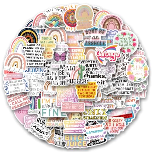 120 PCS Sarcastic Stickers,Funny Boho Sarcastic Stickers for Adults,Snarky, Humorous Quotes Stickers...