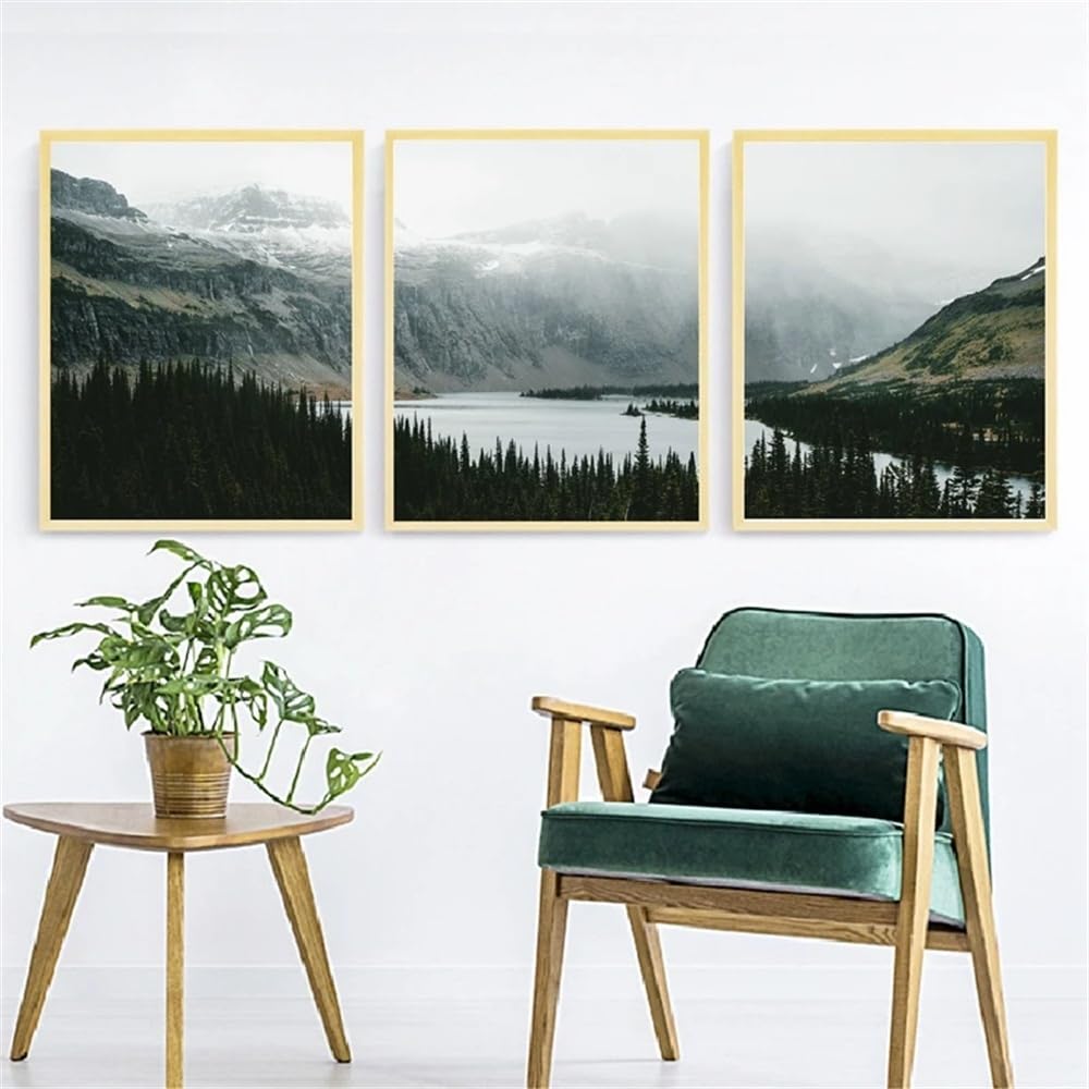 WUHBCZ Canvas Paints-Abstract Art Prints Forest Landscape Posters Canvas Prints Forest Art Painting Picture Living Office Bedroom Room Home Decoration-60 * 70cm/3PCS (No Frame)