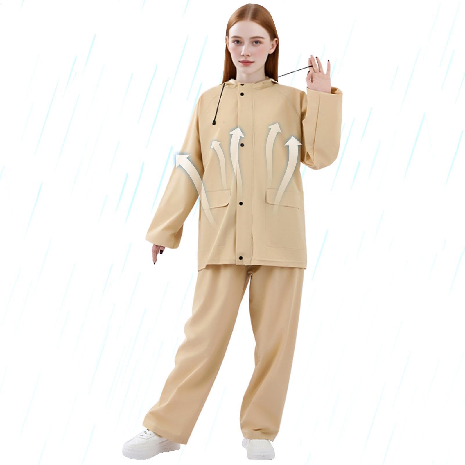 Generisch Chubasquero, ropa de lluvia transpirable - Chaquetas ligeras Pantalones Mono Reutilizable Para Senderismo Pesca Camping Equitación Trabajo