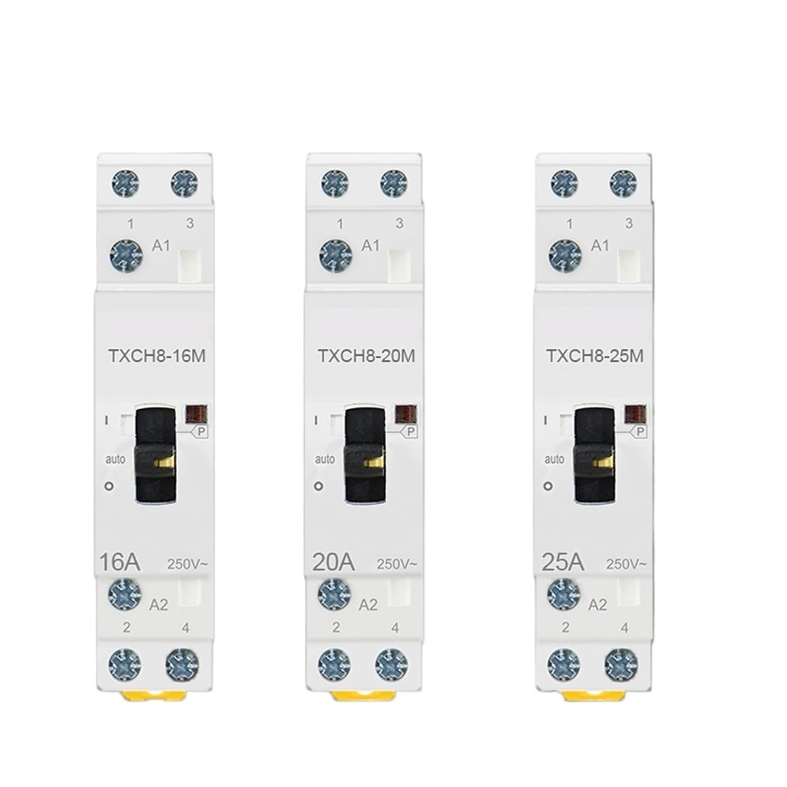 2P 16A 20A 25A 220V/230V 50/60HZ Domowy Stycznik AC na szynę DIN modułowy ręczny dom 2NO 2NC 1NO1NC (16A 2NC)