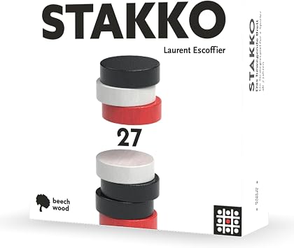 Stakko Board Game | The Ultimate Stacking Challenge, Portable Fast-Paced Brain-Teasing Fun for Kids & Adults, Ages 9+, 2 Players, 15 Mins