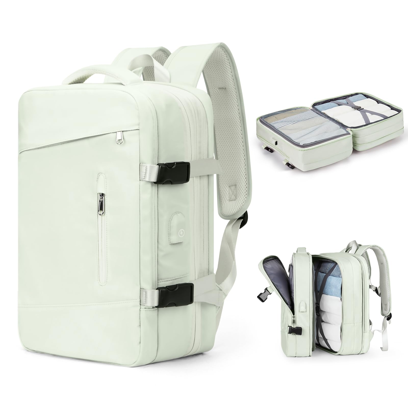 SZLX Borse da Cabina per Easyjet 45x36x20 Zaino da Viaggio aereo Bagaglio a Mano Zaino Ryanair 40x20x25 con porta USB zaino Borsa da Viaggio Impermeabile donna zaino per Computer Casual Daypack