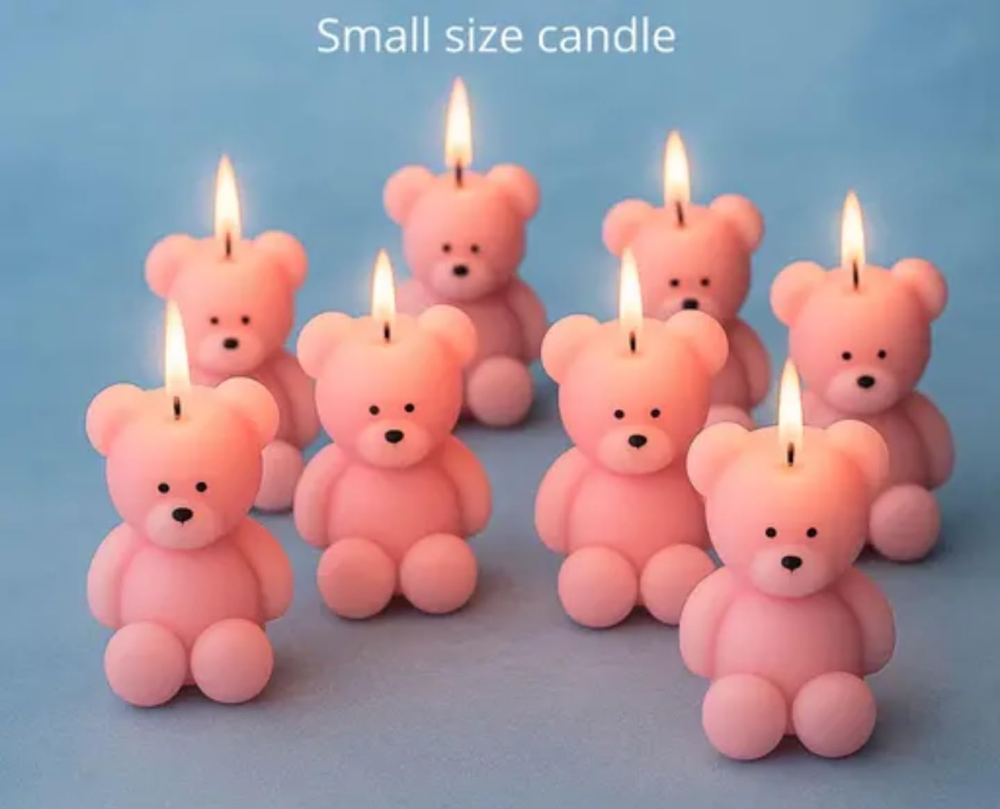 Różowe świeczki urodzinowe z misiem, dekoracyjne ozdoby na tort, upominki na baby shower, zestaw 8 szt