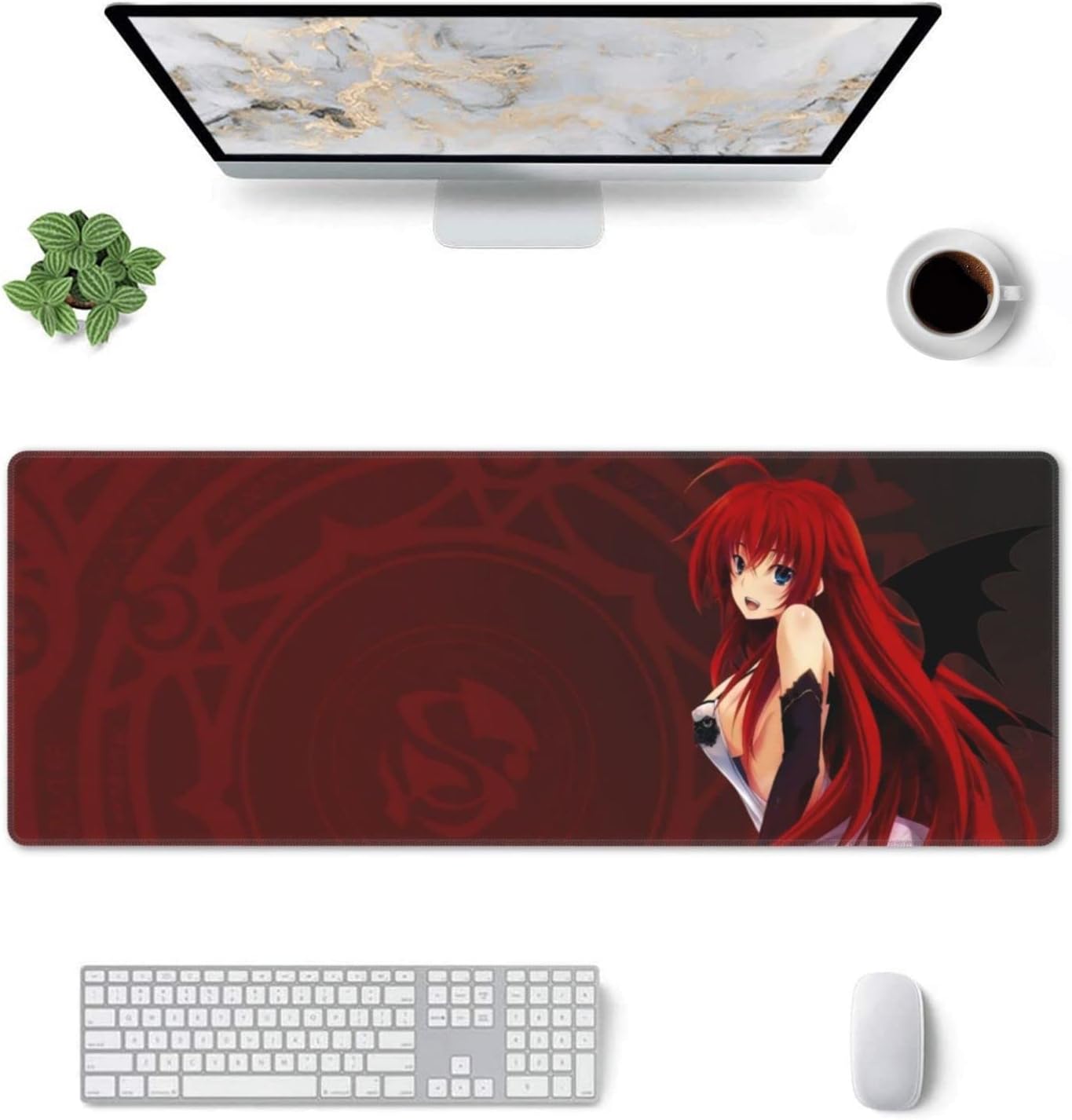 Anime Mouse Pad Anime High School DxD Rias Gremory Large Non-Slip Gaming Mouse Pad for Office Game Home 31.5x11.8 inch