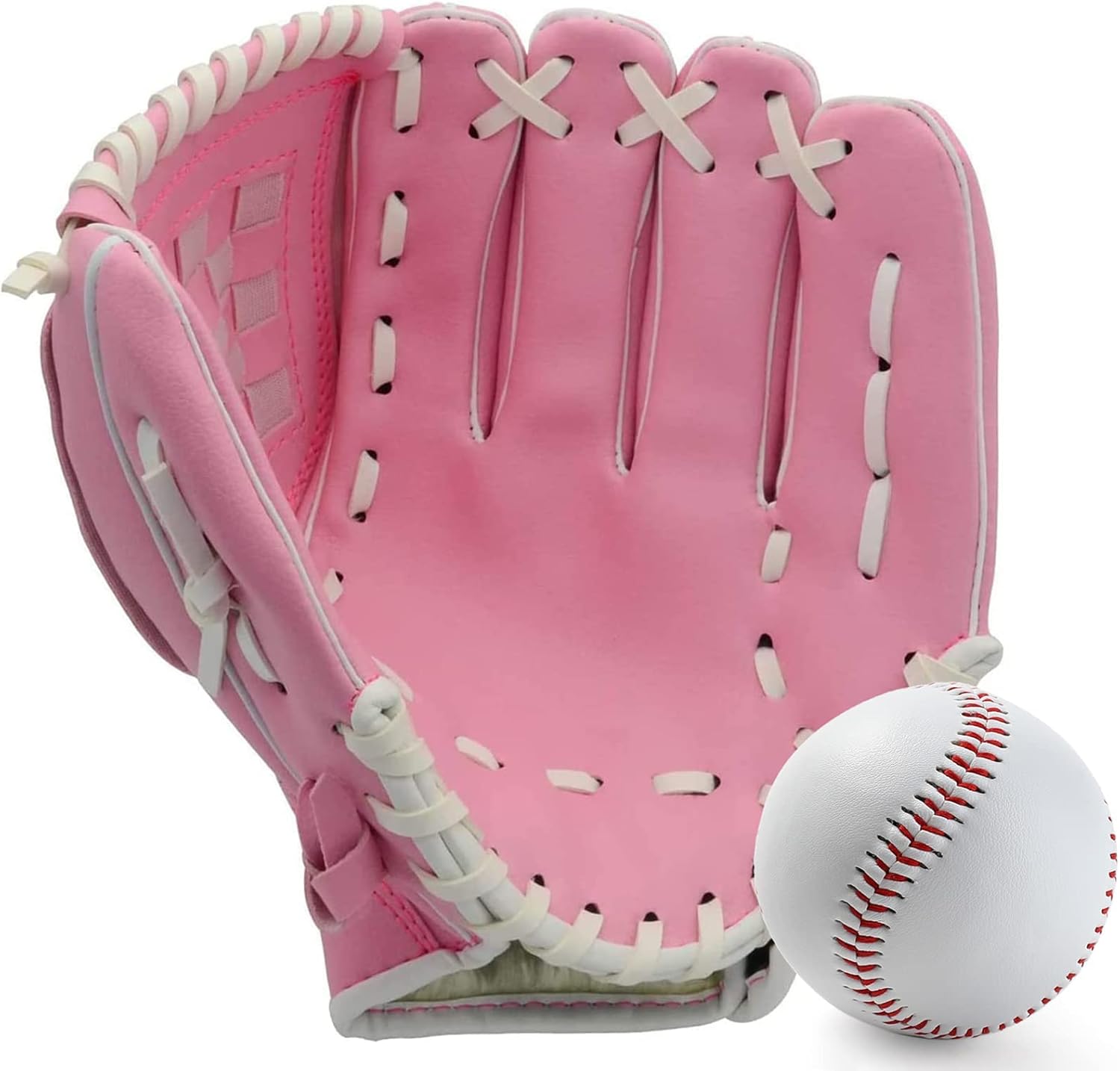 Baseball Glove,Baseball Softball Mitt with Ball for Kids Youth Adults Training and Beginner,Right Hand Throw,Left Hand Glove