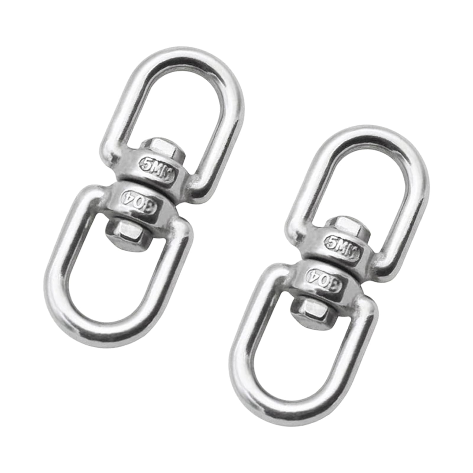 VBSYUYQ 2 Pcs 304 Stainless Steel Swivel Hooks, 5mm Heavy Duty Double-Ended Hanger Spinners for Hanging Plants & Bird Houses