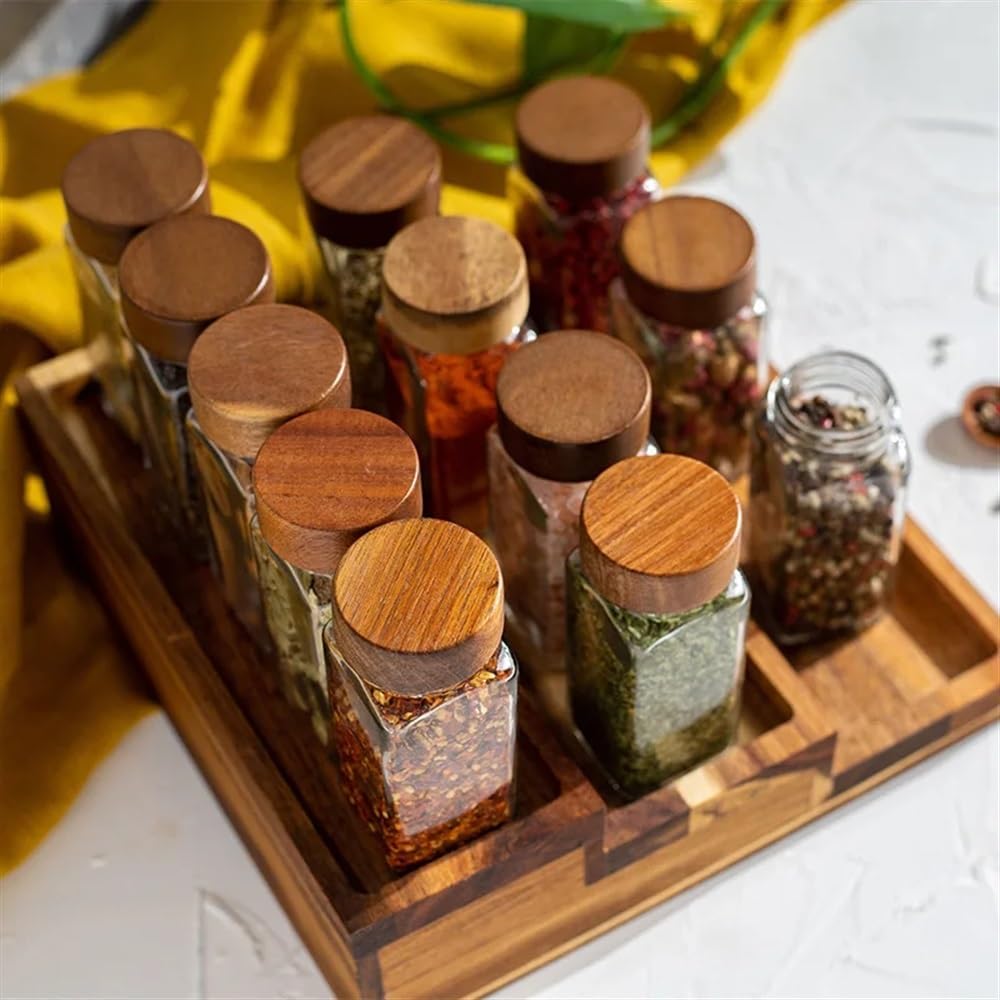 Set di 6 barattoli di spezie in vetro con coperchio, contenitori per condimenti di spezie, saliera e pepe, per spezie e spezie da cucina (set di 6 vasetti da 2)