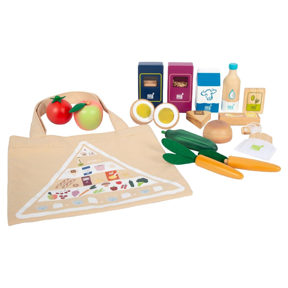 small foot Vegetarian Food Set "fresh" made of wood, for play kitchens, role play toys, for ages 3+ years, 12284