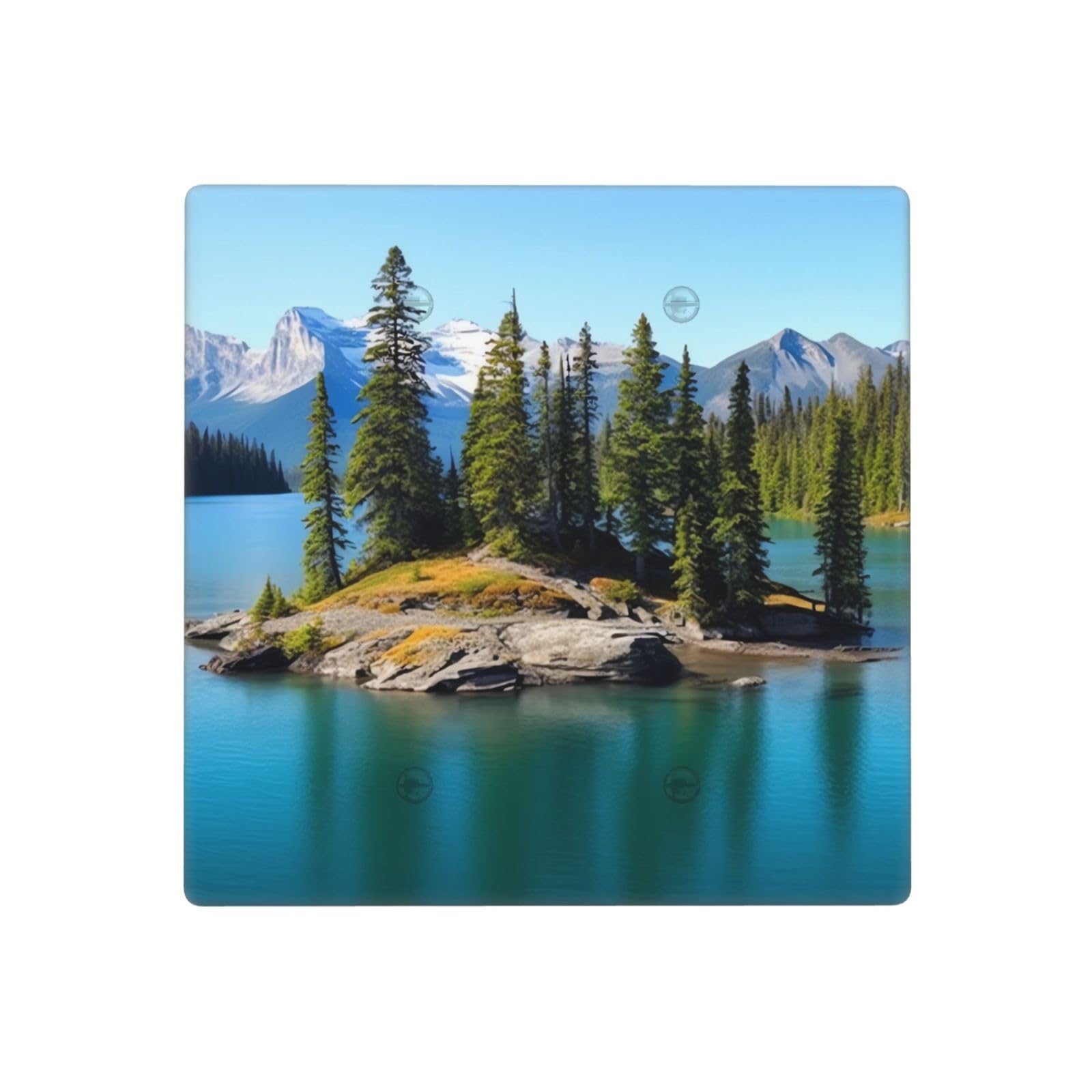 Decorator Wall Plate 2 Gang Light Switch Covers Spirit Island in Lake Wallplate Double Toggle Switch Plate Standard Size Electrical Outlet Covers Decorative Wall Switch Plate Cover
