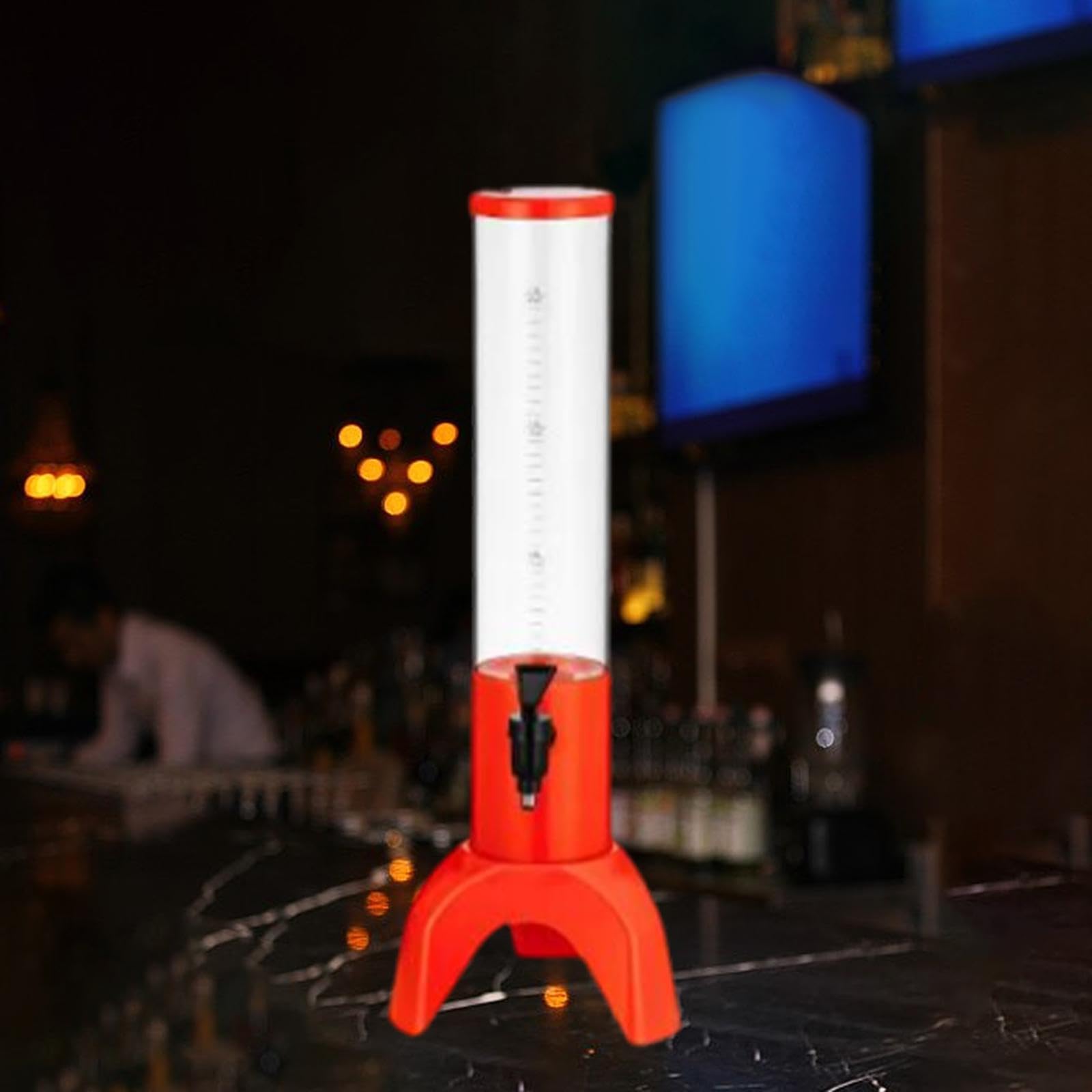 Dispensador de Bebidas Mimosa con Grifo Cerveza, Ideal para Y Fiestas en Casa, Naranja 1.5l, Individual
