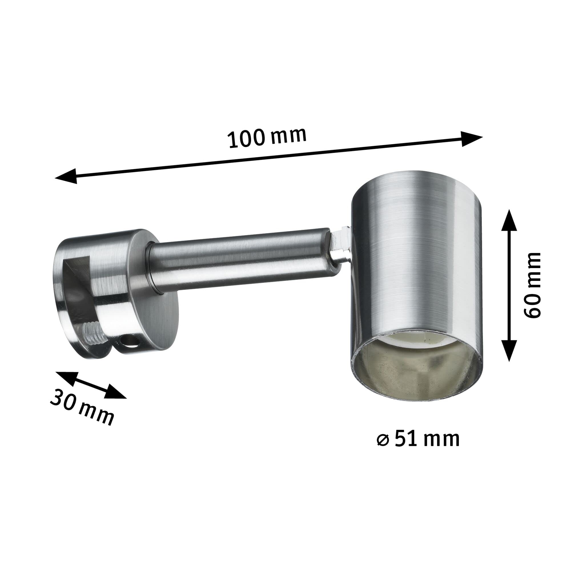 Paulmann 99905 Luminaria para espejo Galeria LED, lámpara para espejo Simplo, lámpara de baño, acero mate, iluminación para espejo incl. fuente de luz 1x53 W GU10