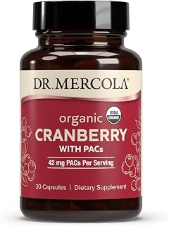 Dr. Mercola Cranberry with PACs - 500mg Organic Cranberry with 42mg PAC - USDA Organic - 30 Capsules (30 Servings)