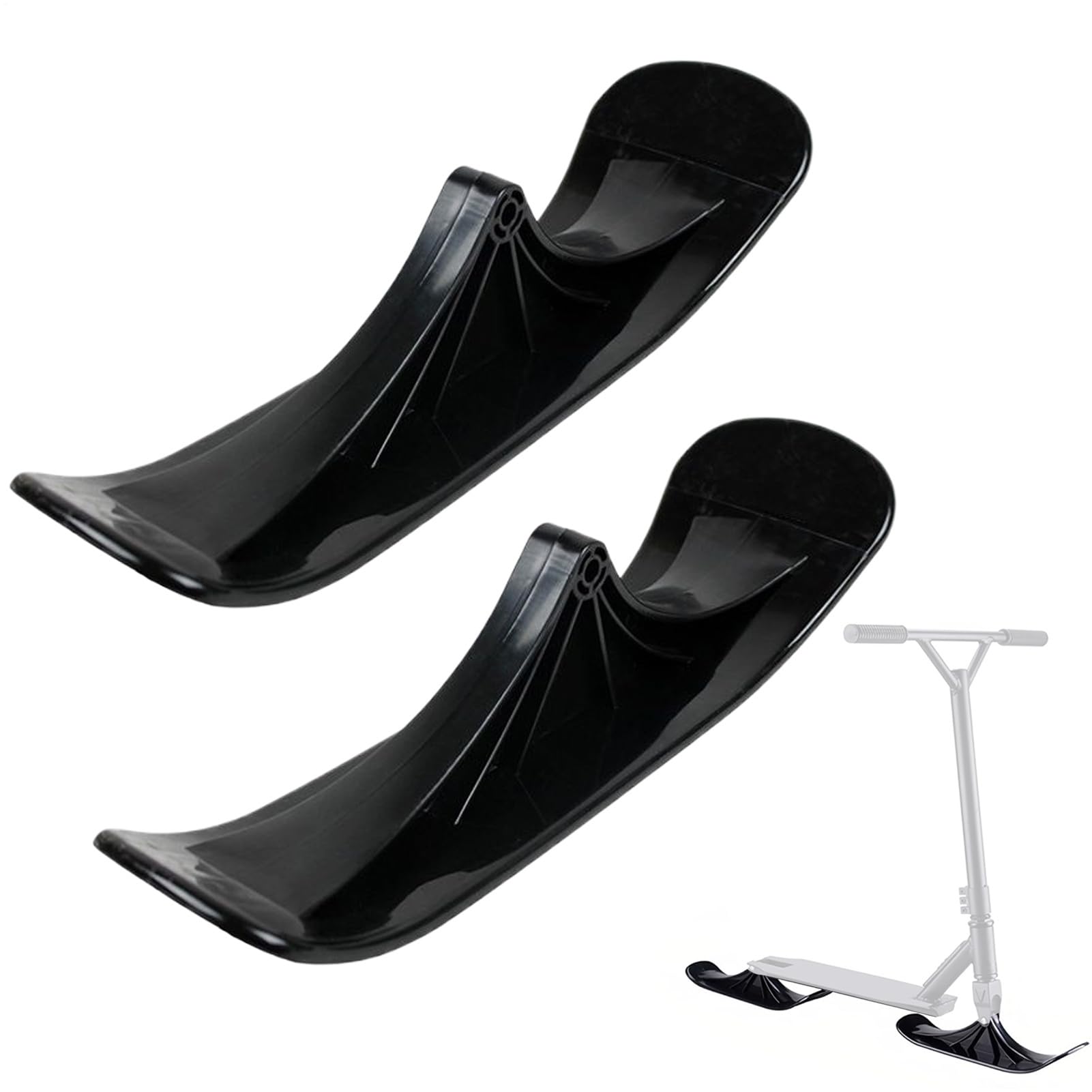 Snow Scooter Conversion Kit, 1 Pair Winter Sports Attachment, Snow Scooter Ski Sled Kit, for Grass Uneven Gravel Roads Park Beach Outdoor Adventure