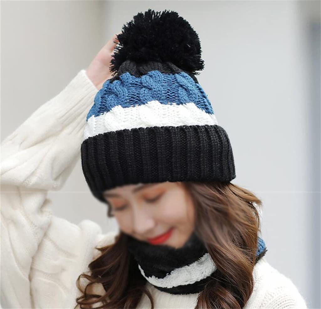 Czapka zimowa damska gruba dzianina ciepła czapka beanie na szelkach damska wiatroszczelna szwy dzianinowa czapka z dzianiny (kolor: C, rozmiar: jeden rozmiar)