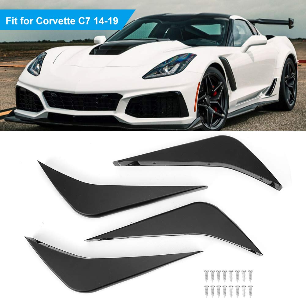 Diyeeni Panel Spojlera Tylnego Zderzaka Zestaw Karoserii Dyfuzora Powietrza do C7 14-19, Dyfuzor Deflektora Samochodu, Poprawa Aerodynamiki, Czarny ABS
