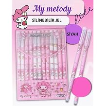 Silinebilir Jel T kenmez Kalem Seti, Siyah M rekkep, Hello Kitty My Melody Desenli, 12'li Paket, Okul ve Ofis  in