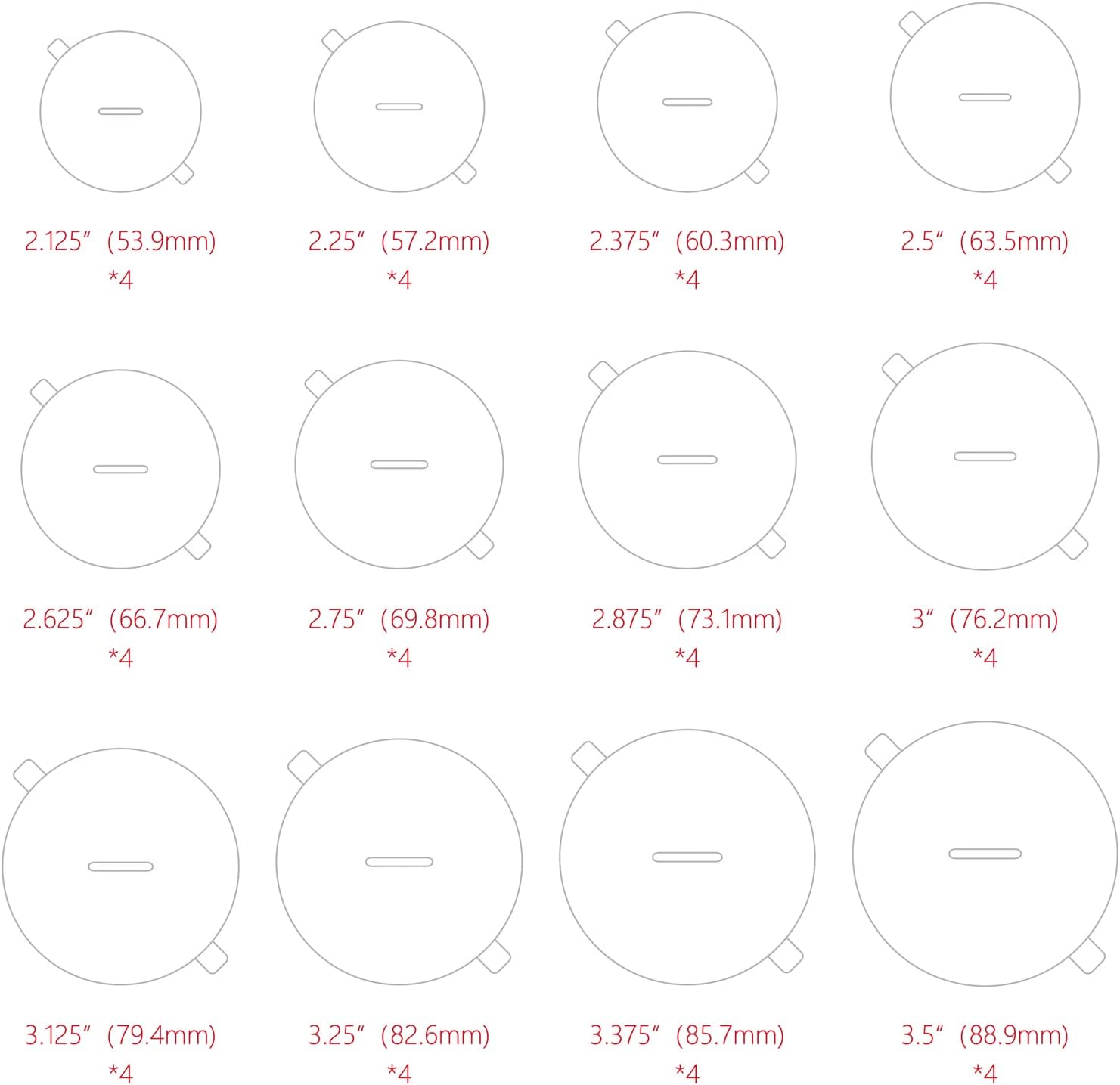 CandMak Candle Dust Covers, 48pcs Blank White Matte Candle Dust Lid with Pull Tab for Candle Making (12 Sizes)