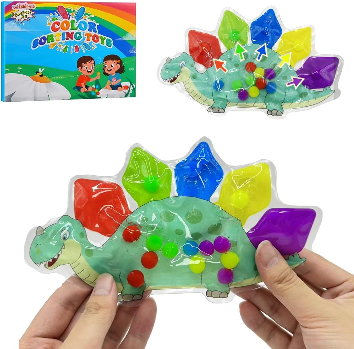 Color Sorting SensoryToys,Squeeze Sensory Fidget Toys,Montessori Toys for ToddlerFine Motor Skill Games Learning Toy for Fidgets for Classroom Stocking Stuffers for 3 4 5 Boy Girl Travel Toy