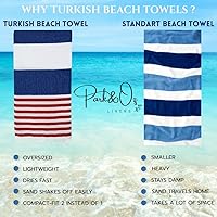 Vista 6 de PARK&OZ - Toallas ligeras de algodón turco (2 unidades) Prelavadas Absorbentes y de secado rápido Sin arena De gran tamaño Toallas