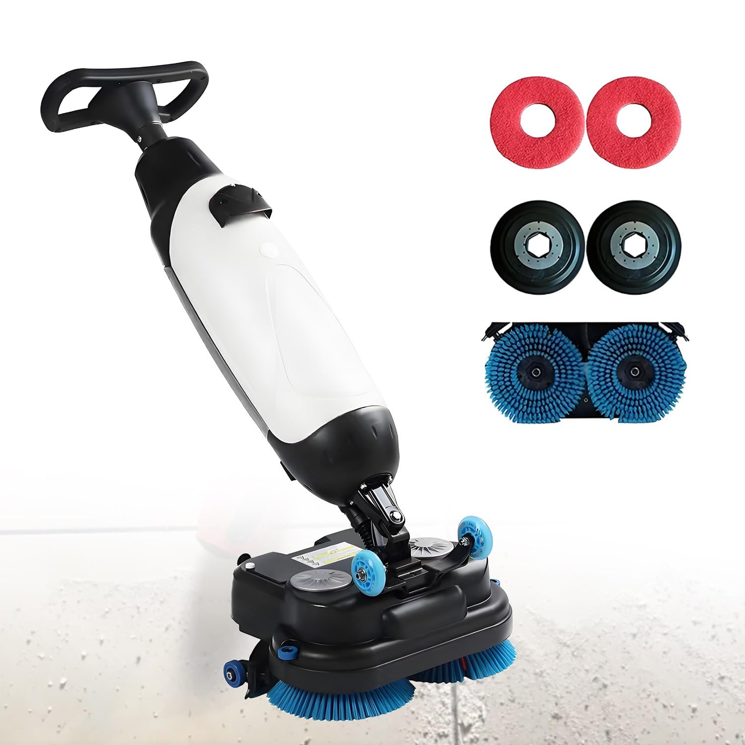 GLBMXDD Commercial Floor Scrubber Machine with 43 cm Cleaning Track,Powered Multi-Functional Floor Buffer Machine 360°Rotation, for restaurants, garages or gyms