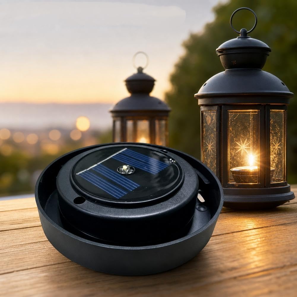 Solar Lights Replacement Top,Replacement Solar Light Parts for Lantern,Waterproof Battery Box Top for Lantern & Garden Lights,Lanterns Accessories for DIY Outdoor Garden Patio Yard Decor