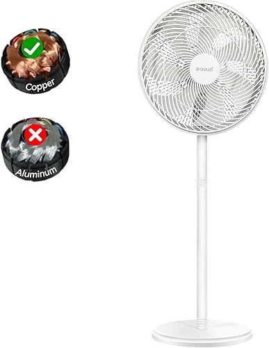 Ventilador de pedestal oscilante de 14 pulgadas con motor mejorado, ventilador de pie con 3 velocidades, ventiladores de pedestal oscilante de