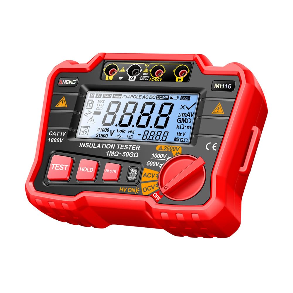 MH16 Insulation Resistance Meters High AC/DC Voltage Ohmmeter 2500V Tester Display Resistor Testing Megohmmeter Tools