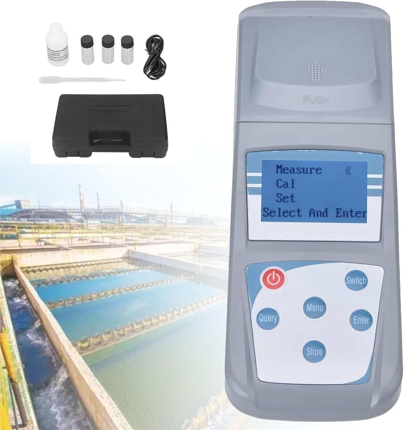 Turbidity Meter Tester Analyzer Water Turbidimeter Lab Turbidity Meters Liquid Turbidity Portable Water Quality Meter for Field and Lab Water Treatment Plant Wine Industry(ZD-201(0-200))