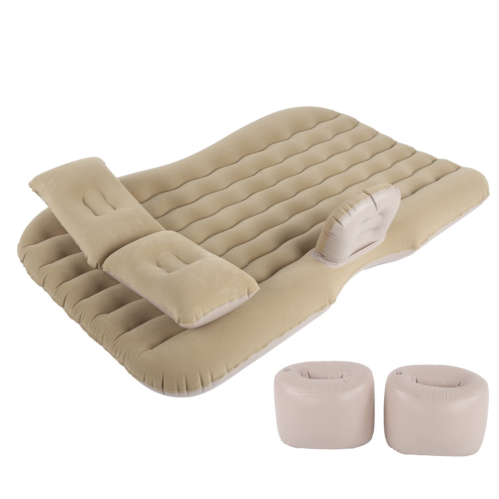 Sorandy Materassino Auto con Blocchi di Sicurezza, 132 X 80cm per Viaggio | Materiale PVC, pompa elettrica 12V, adatta per berline, riduzione del rumore, uso in campeggio