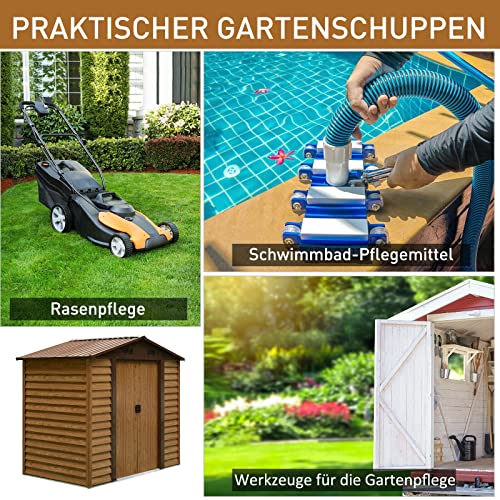 CLYZ Geräteschuppen Geräteschrank Schuppen Gerätehaus Gartenhaus für Arbeitsschuhe, Gartengeräte, Schlauchzubehör uvm – Bild 5