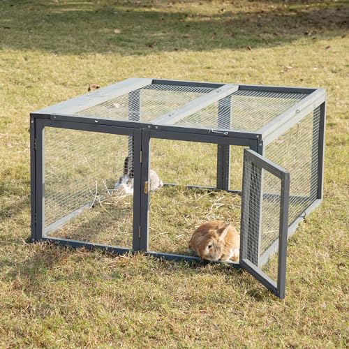 Coziwow 0500 Chicken Coop Run Rabbit Hutch, Portable Chicken Cage Pens With Top And Side Opening Doors, Folding Wooden Chicken Coop, Outdoor Indoor Small Animal Enclosure thumb #6