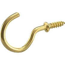 Hardware Essentials 320400 Solid Brass Cup Hooks 5/8-inch 100 Pack
