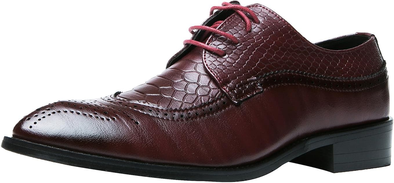 Men's Oxfords Wingtip Formal Leather Prom Dress Wedding Shoes for Men