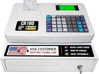 Nadex CR180WH Electronic Cash Register, White