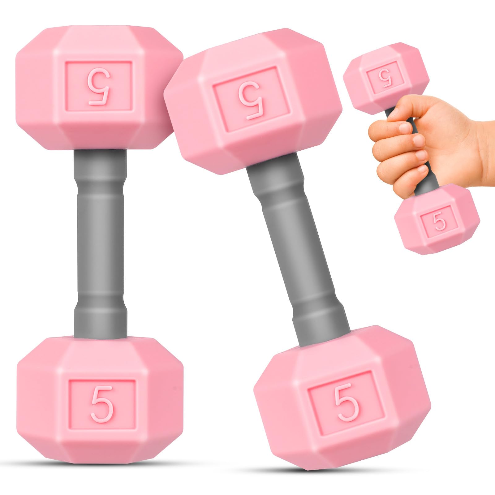 GALPADA 2pcs Mini Dumbbells Set Lightweight Silicone Hand Weights for Home Exercise Kindergarten Fitness Fun Sport
