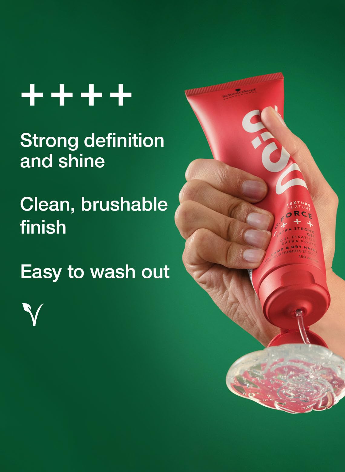 Schwarzkopf Professional OSiS G. Force Żel do stylizacji włosów średnich i grubych doskonała definicja połysk nieprzylepne wykończenie bardzo mocne mocowanie 150 ml