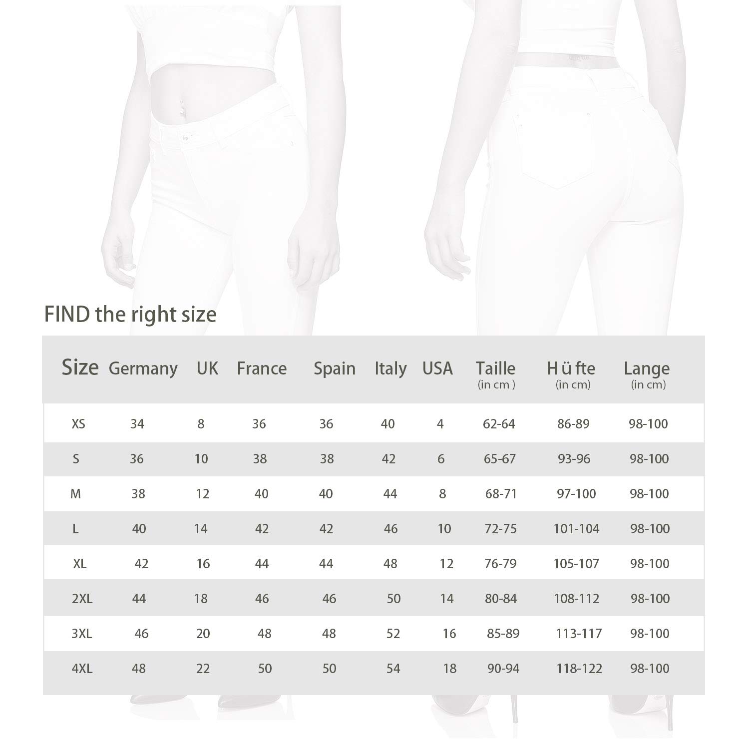 Gloop Jeans elasticizzati da donna, pantaloni in jeans skinny Fit, pantaloni elasticizzati, push up a vita alta