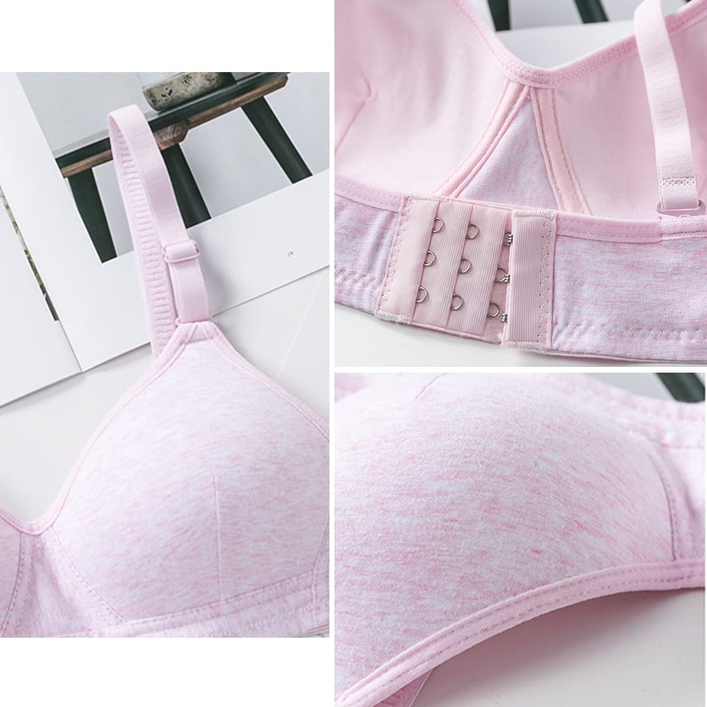 Sujetador Deportivo de Algodón para Chicas, Tirantes Ajustables, Sin Aros, Paquete de 3 Bralettes Copa A