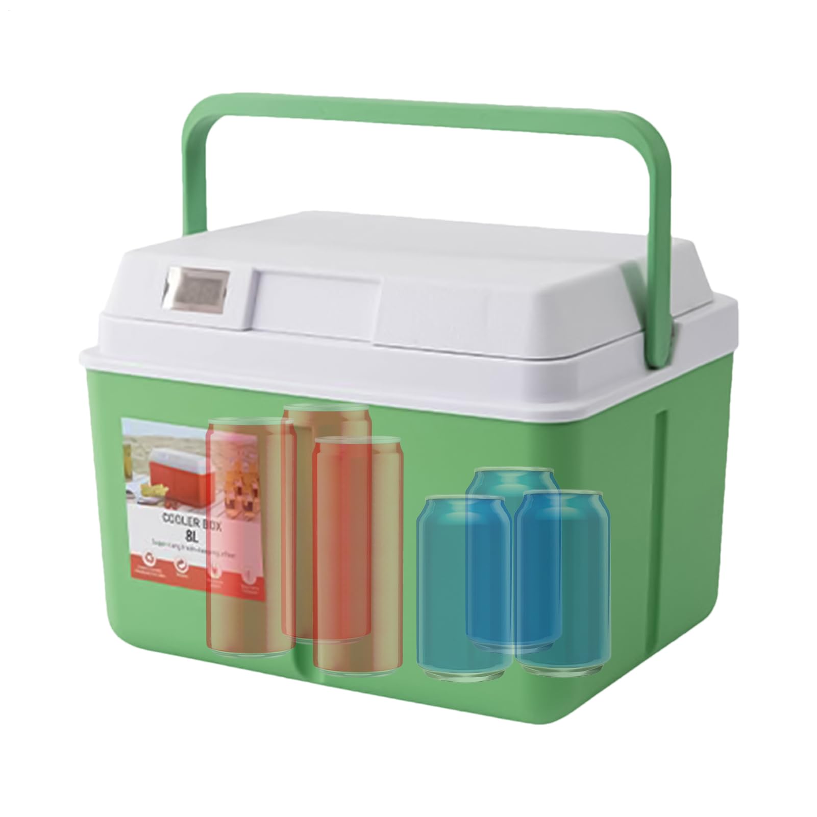 Enfriador de playa, pequeño enfriador de viaje portátil de 5L/8L, hielera aislada para pesca, coche, oficina, golf, viajes, playa, camión, deportes, senderismo