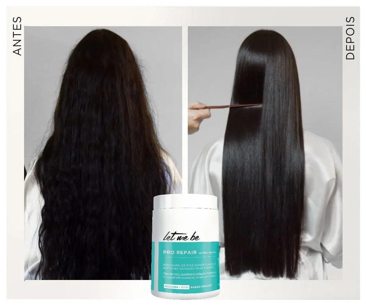 Let Me Be Haarmaske & Haar Btox Formaldehydfrei, BTX Pro Repair | Organische und professionelle Anti-Frizz Volumenreduzierung in 1 Schritt mit Keratin, Kollagen und Kokosöl - 1Kg