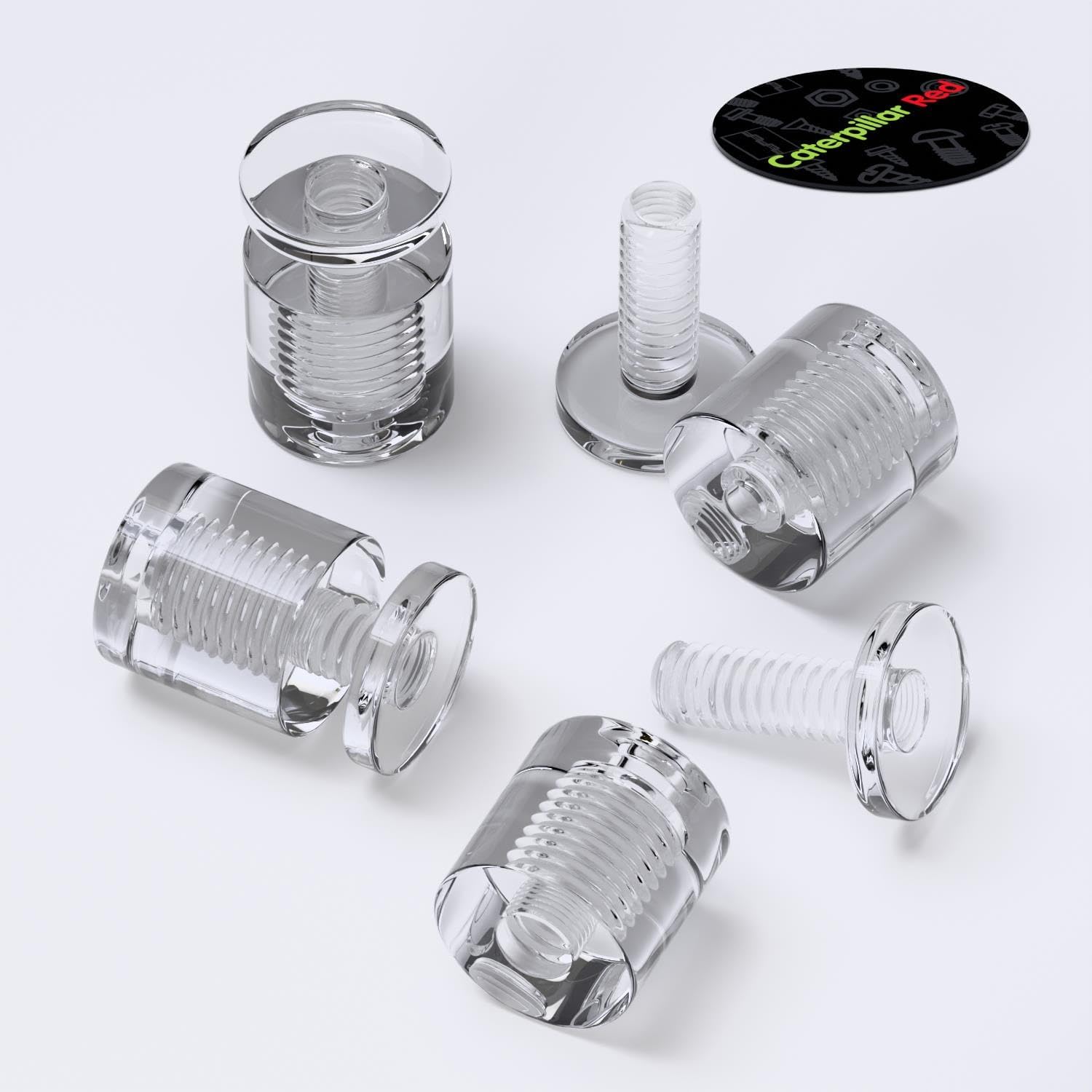 4 x Clear Standoffs, Glass Like, Acrylic, transparent spacers, plastic, wallmount, display signs, Anti-Corrosion, Waterproof, Size 19x19mm, (3/4 x 3/4 in)