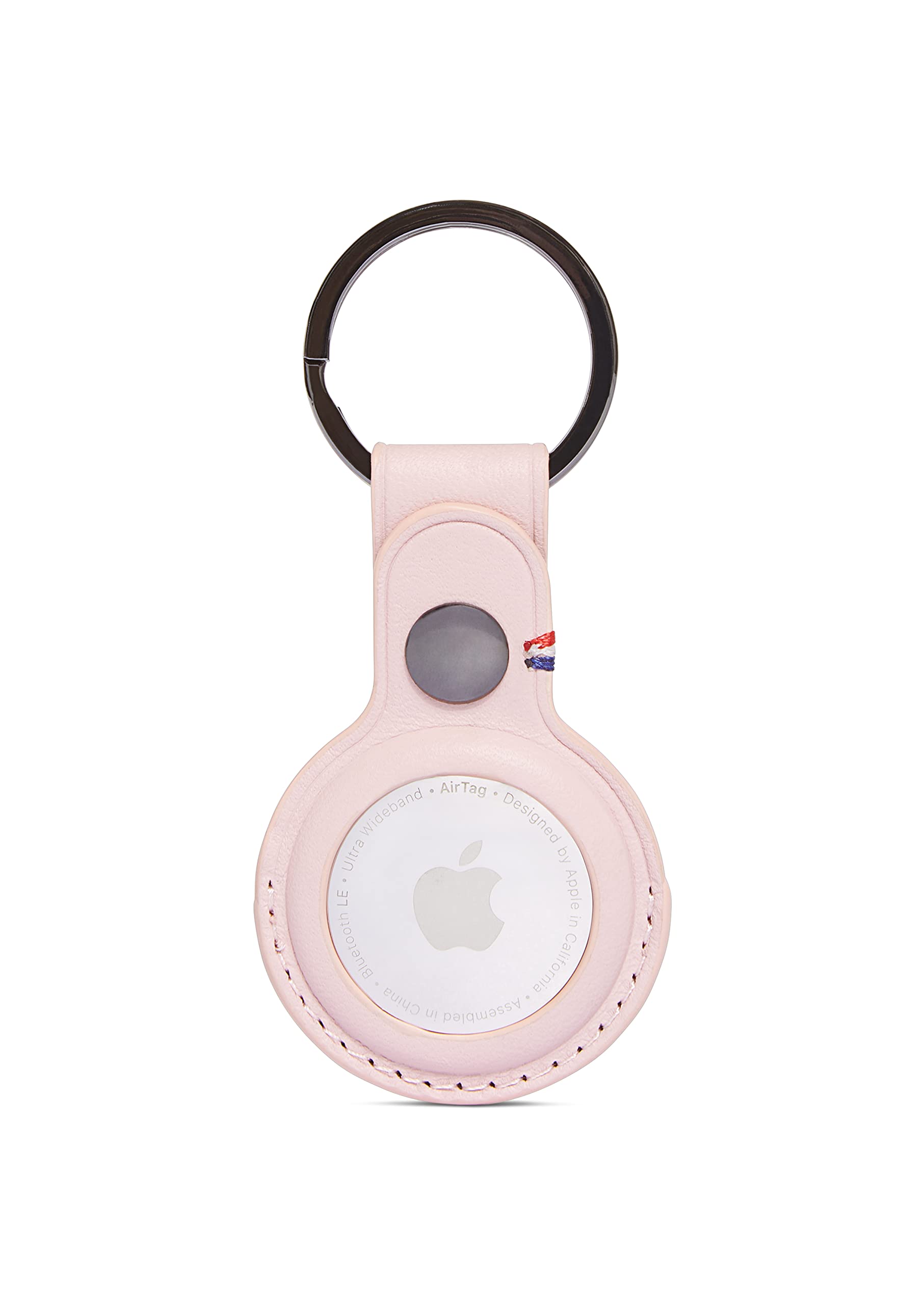 DECODEDLeather Keychain Made for Apple AirTag, Full Grain, Solid Fit (Pink)